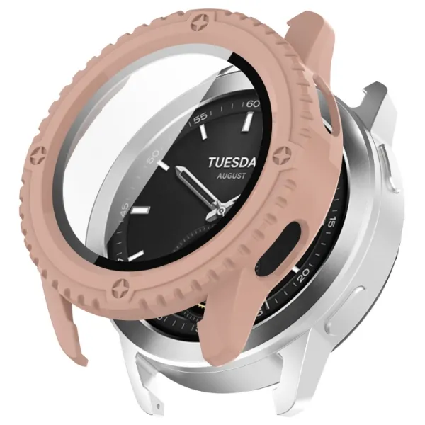 PC FULL COVER Plastový kryt so sklom pre Xiaomi Watch S3 ružový