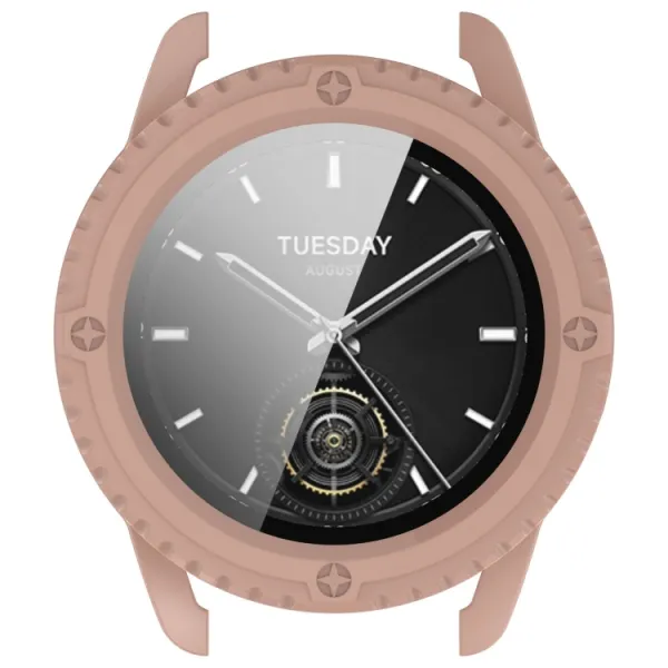 PC FULL COVER Plastový kryt so sklom pre Xiaomi Watch S3 ružový