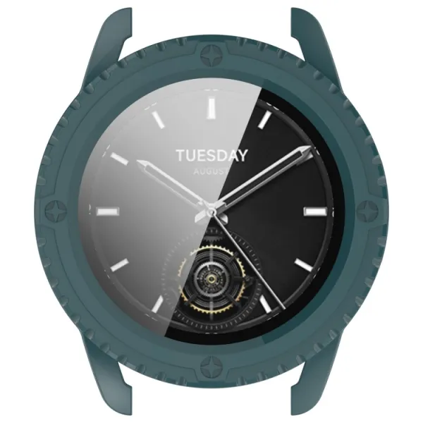 PC FULL COVER Plastový kryt so sklom pre Xiaomi Watch S3 zelený