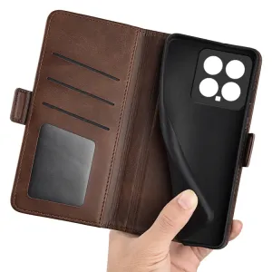 SIDE Peňaženkové puzdro pre Xiaomi 14 tmavohnedé