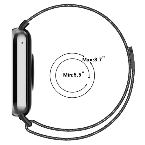 MILANESE Kovový remienok pre Xiaomi Smart Band 8 Pro / Smart Band 9 Pro / Redmi Watch 5 čierny