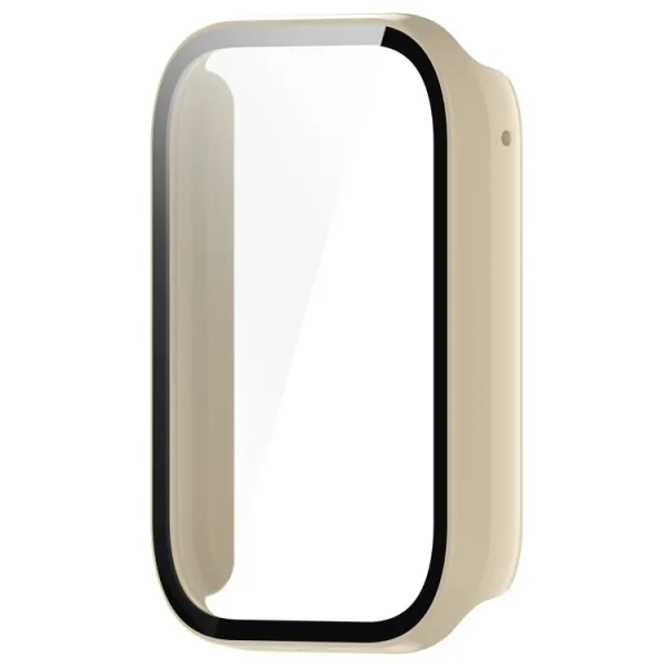 PC FULL COVER Plastový kryt so sklom pre Xiaomi Smart Band 8 Pro béžový