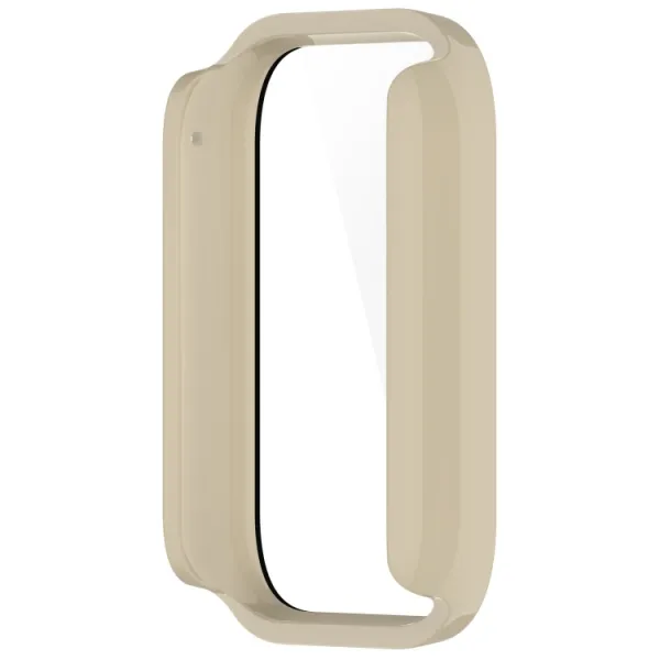 PC FULL COVER Plastový kryt so sklom pre Xiaomi Smart Band 8 Pro béžový