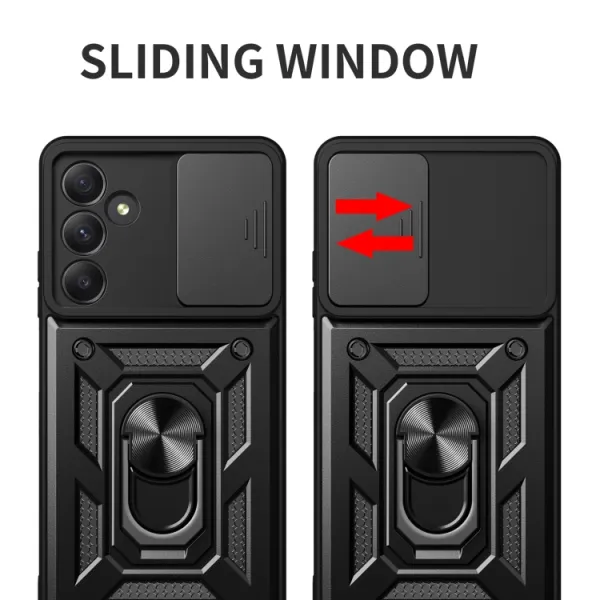 RING CAMERA Kryt s držiakom pre Samsung Galaxy A55 5G červený