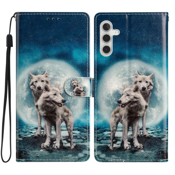 ART Peňaženkový kryt pre Samsung Galaxy A55 5G WOLVES