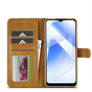 IMEEKE Peňaženkový obal pre Samsung Galaxy A55 5G svetlohnedý