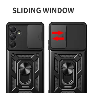 RING CAMERA Kryt s držiakom pre Samsung Galaxy A35 5G zelený