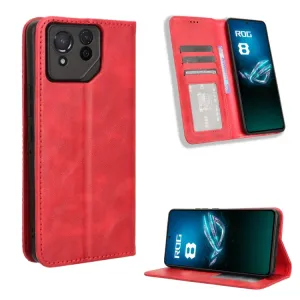 BUSINESS Peňaženkový kryt pre Asus ROG Phone 8 Pro červený