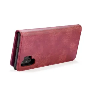 DG.MING Peňaženkový obal 2v1 Samsung Galaxy Note 10 Plus červený
