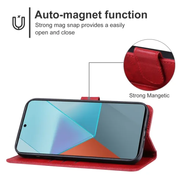 SMOOTH Peňaženkové puzdro pre Xiaomi Redmi Note 13 Pro červené