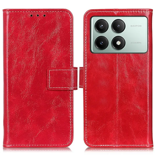 RETRO Peňaženkové puzdro Xiaomi Poco X6 Pro 5G červené