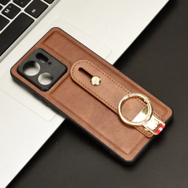 HANDY Ochranný kryt s držiakom Motorola Edge 40 hnedý