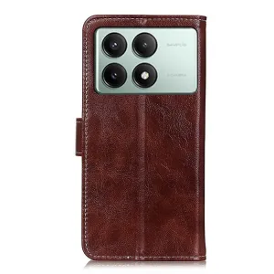 RETRO Peňaženkové puzdro Xiaomi Poco X6 Pro 5G hnedé