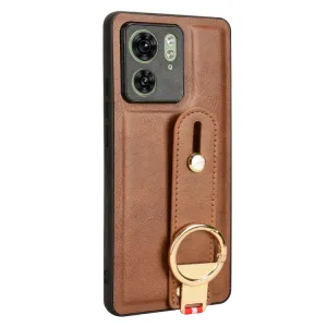 HANDY Ochranný kryt s držiakom Motorola Edge 40 hnedý