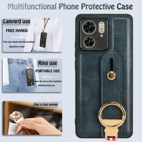 HANDY Ochranný kryt s držiakom Motorola Edge 40 modrý
