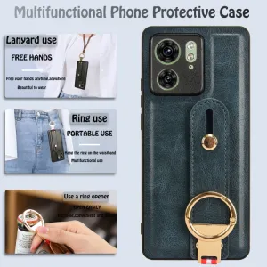 HANDY Ochranný kryt s držiakom Motorola Edge 40 modrý