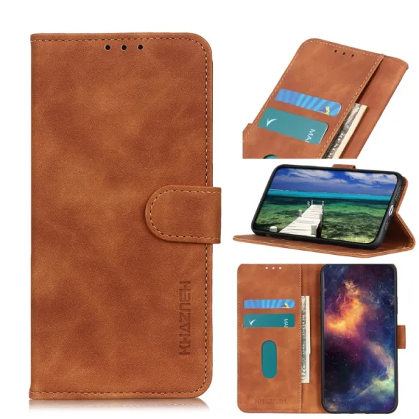 KHAZNEH Zaklápacie puzdro Asus Zenfone 9 / Zenfone 10 hnedé