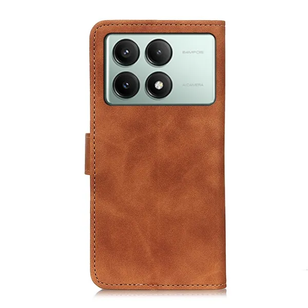 KHAZNEH RETRO Peňaženkové puzdro pre Xiaomi Poco X6 Pro 5G hnedé