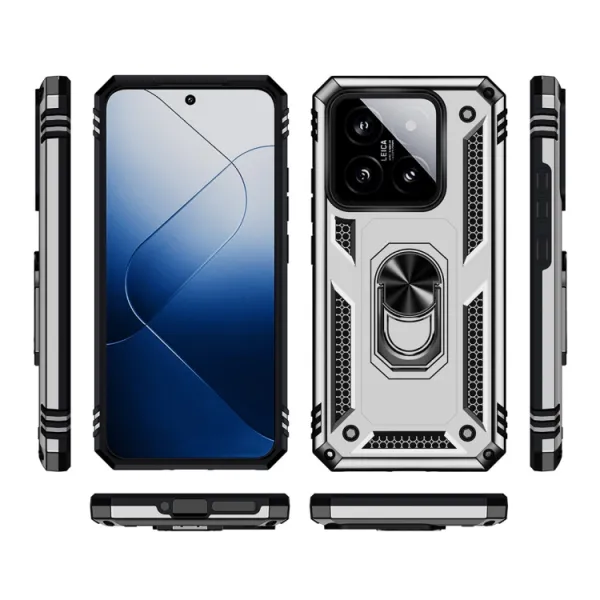 RING Kryt s držiakom pre Xiaomi 14 strieborný