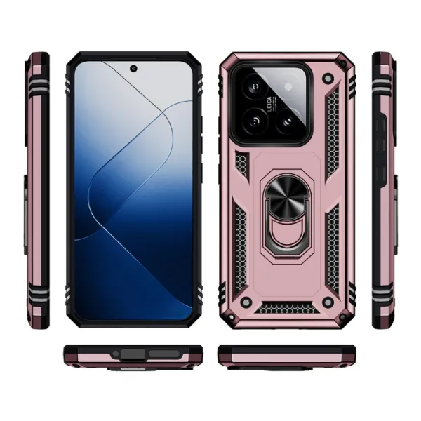 RING Kryt s držiakom pre Xiaomi 14 ružový