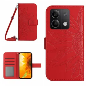 ART SUNFLOWER Peňaženkový obal pre Xiaomi Redmi Note 13 Pro červený