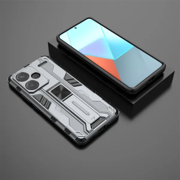 SUPERSONIC Odolný obal pre Xiaomi Redmi Note 13 Pro+ 5G  šedý