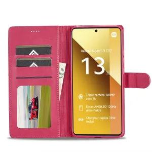 IMEEKE Peňaženkový obal pre Xiaomi Redmi Note 13 5G ružový