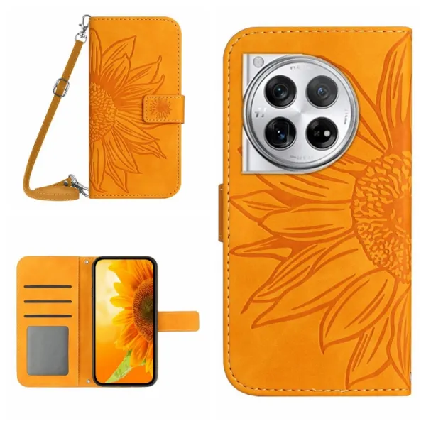 ART SUNFLOWER Peňaženkový obal pre OnePlus 12R žltý