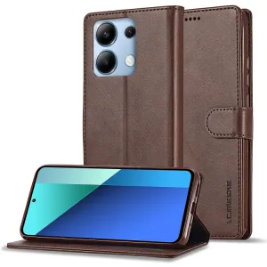 IMEEKE Peňaženkový obal pre Xiaomi Redmi Note 13 tmavohnedý