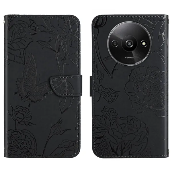 ART BLOSSOM Peňaženkový kryt pre Xiaomi Redmi A3 čierny