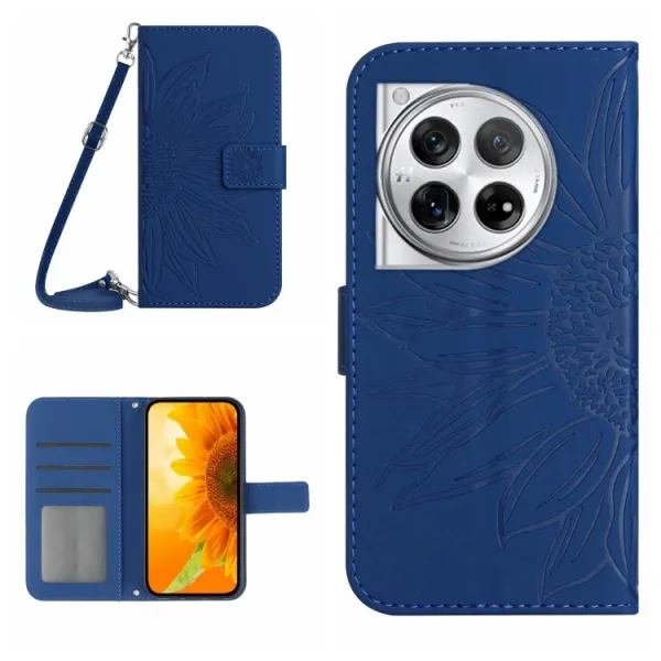 ART SUNFLOWER Peňaženkový obal pre OnePlus 12R modrý