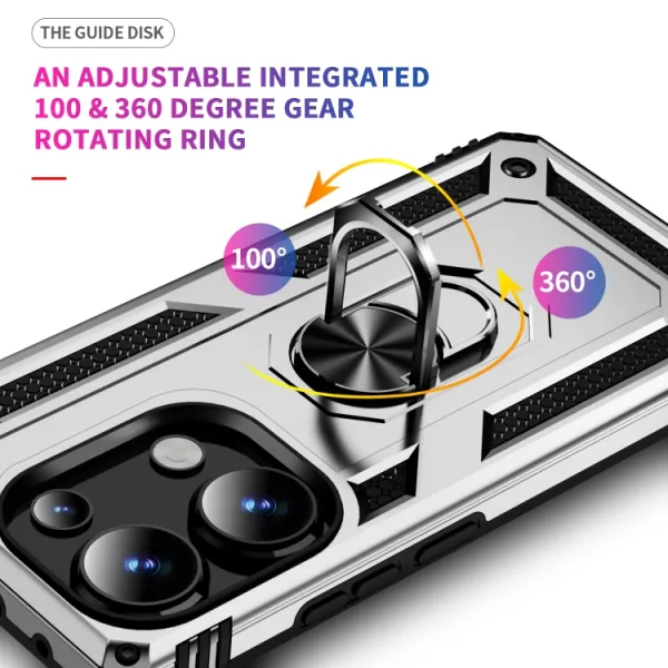 RING Kryt s držiakom pre Xiaomi Redmi Note 13 Pro strieborný