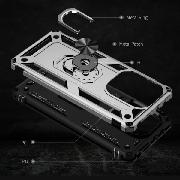 RING Kryt s držiakom pre Xiaomi Redmi Note 13 Pro strieborný