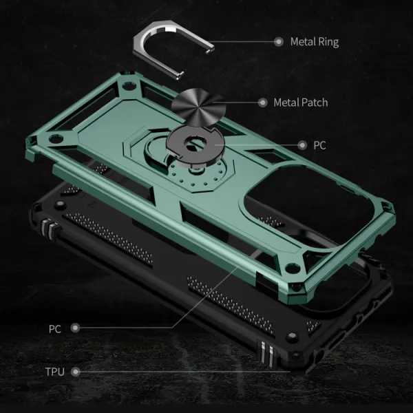 RING Kryt s držiakom pre Xiaomi Redmi Note 13 Pro zelený