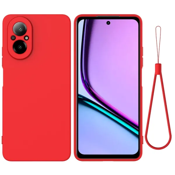 RUBBER Ochranný kryt pre Realme C67 červený