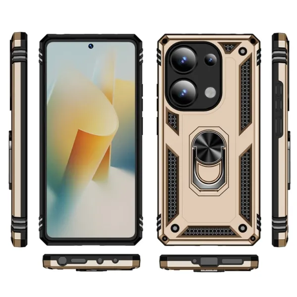 RING Kryt s držiakom pre Xiaomi Redmi Note 13 Pro zlatý
