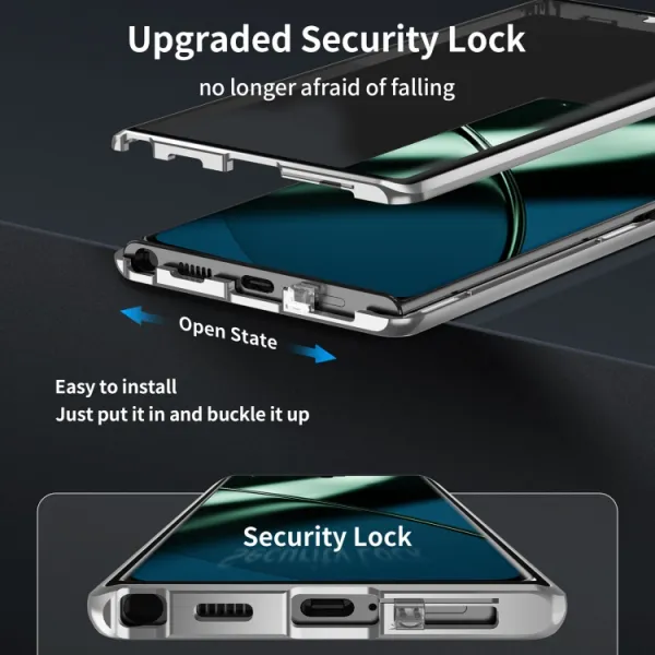 Magnetický kryt 360 pre OnePlus 12 strieborný