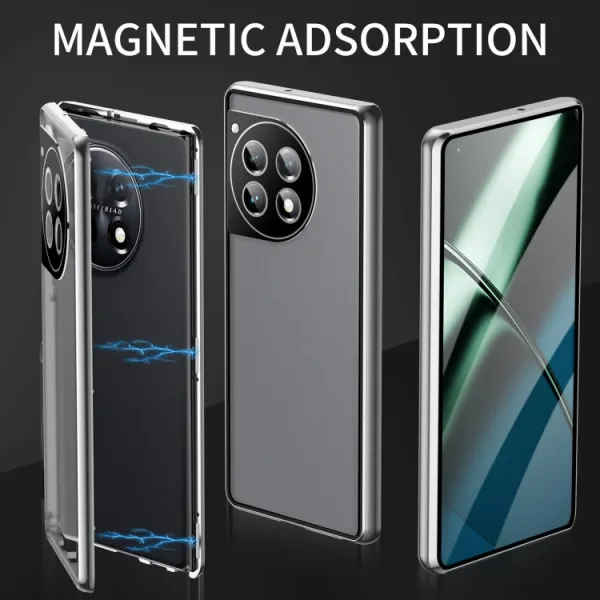 Magnetický kryt 360 pre OnePlus 12 strieborný