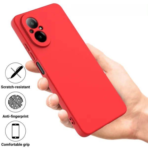 RUBBER Ochranný kryt pre Realme C67 červený