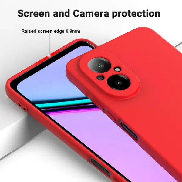 RUBBER Ochranný kryt pre Realme C67 červený