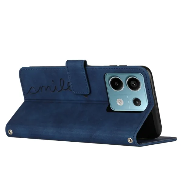 ART SMILE Peňaženkový obal s remienkom pre Xiaomi Redmi Note 13 Pro modrý