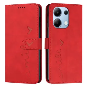 ART SMILE Peňaženkový obal s remienkom pre Xiaomi Redmi Note 13 červený
