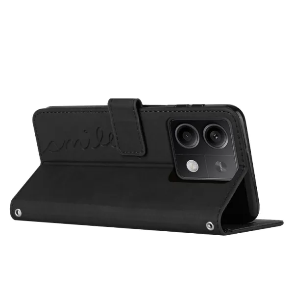 ART SMILE Peňaženkový obal s remienkom pre Xiaomi Redmi Note 13 5G čierny