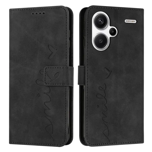 ART SMILE Peňaženkový obal s remienkom pre Xiaomi Redmi Note 13 Pro+ 5G čierny