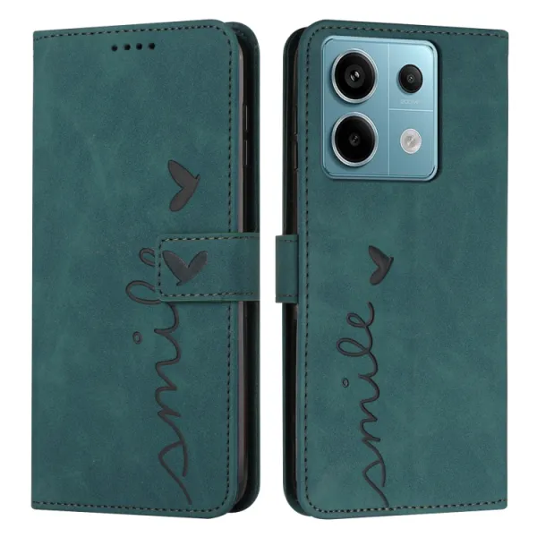 ART SMILE Peňaženkový obal s remienkom pre Xiaomi Redmi Note 13 Pro zelený