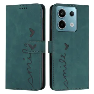 ART SMILE Peňaženkový obal s remienkom pre Xiaomi Redmi Note 13 Pro zelený