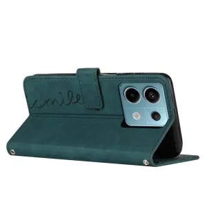 ART SMILE Peňaženkový obal s remienkom pre Xiaomi Redmi Note 13 Pro zelený