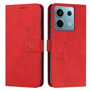 ART SMILE Peňaženkový obal s remienkom pre Xiaomi Redmi Note 13 Pro červený