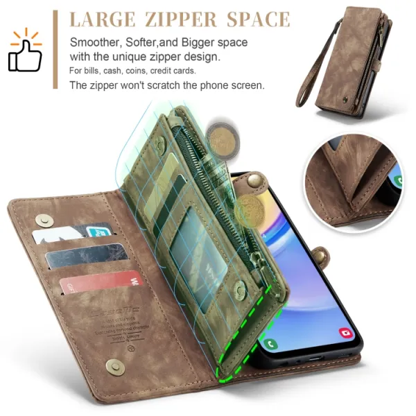 WALLET Ochranný kryt s peňaženkou 2v1 pre Samsung Galaxy A15 / A15 5G hnedý