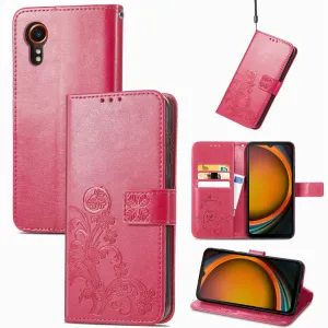 ART FLOWERS Peňaženkový obal pre Samsung Galaxy Xcover 7 tmavoružový